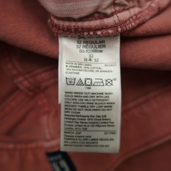 Gap Jeans Women's Size 32R Pink Mid-Rise True Skinny Stretch Fringe 26.5" Inseam - Picture 9 of 15